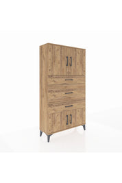 Arges Dolap 2 Raflı 3 Çekmeceli 4 Kapaklı 88x30x163 Çam-Çam