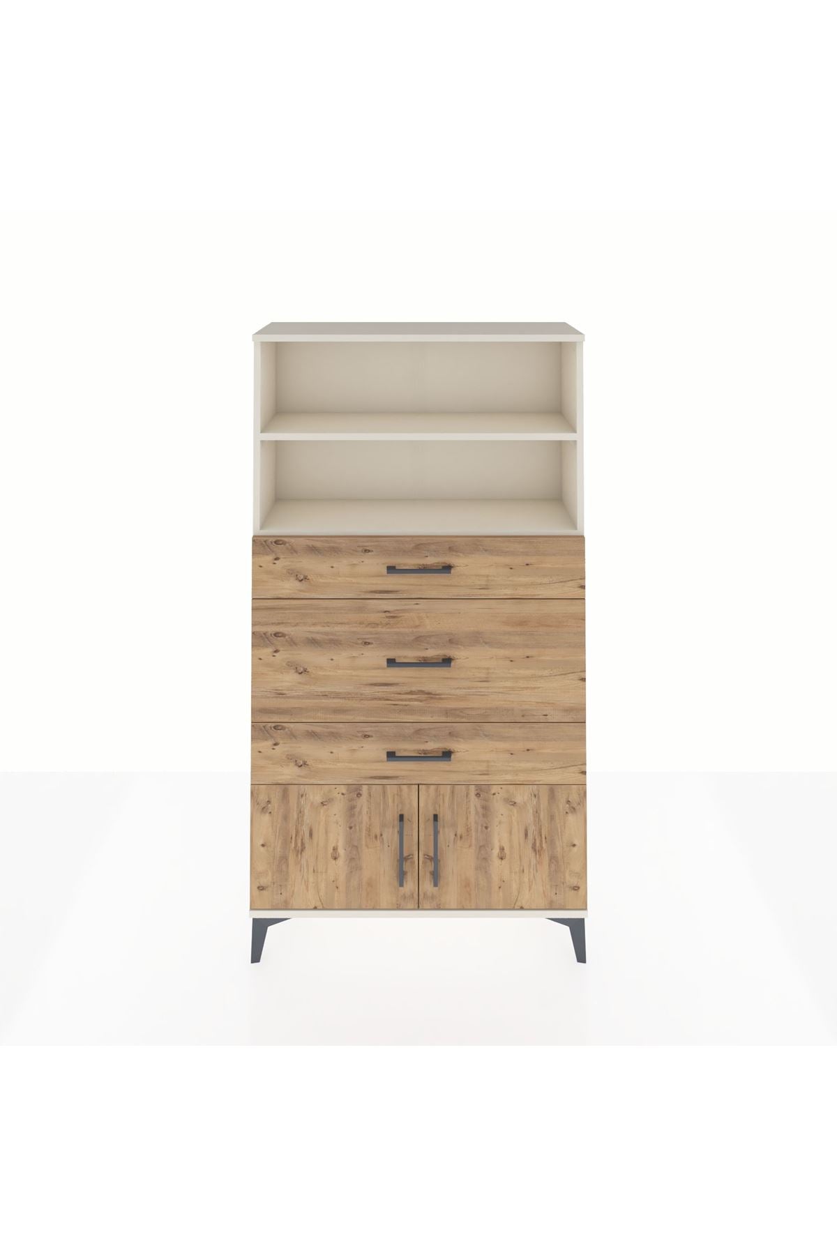 Arges Dolap 2 Raflı 3 Çekmeceli 2 Kapaklı 88x30x163 Aytaşı-Çam