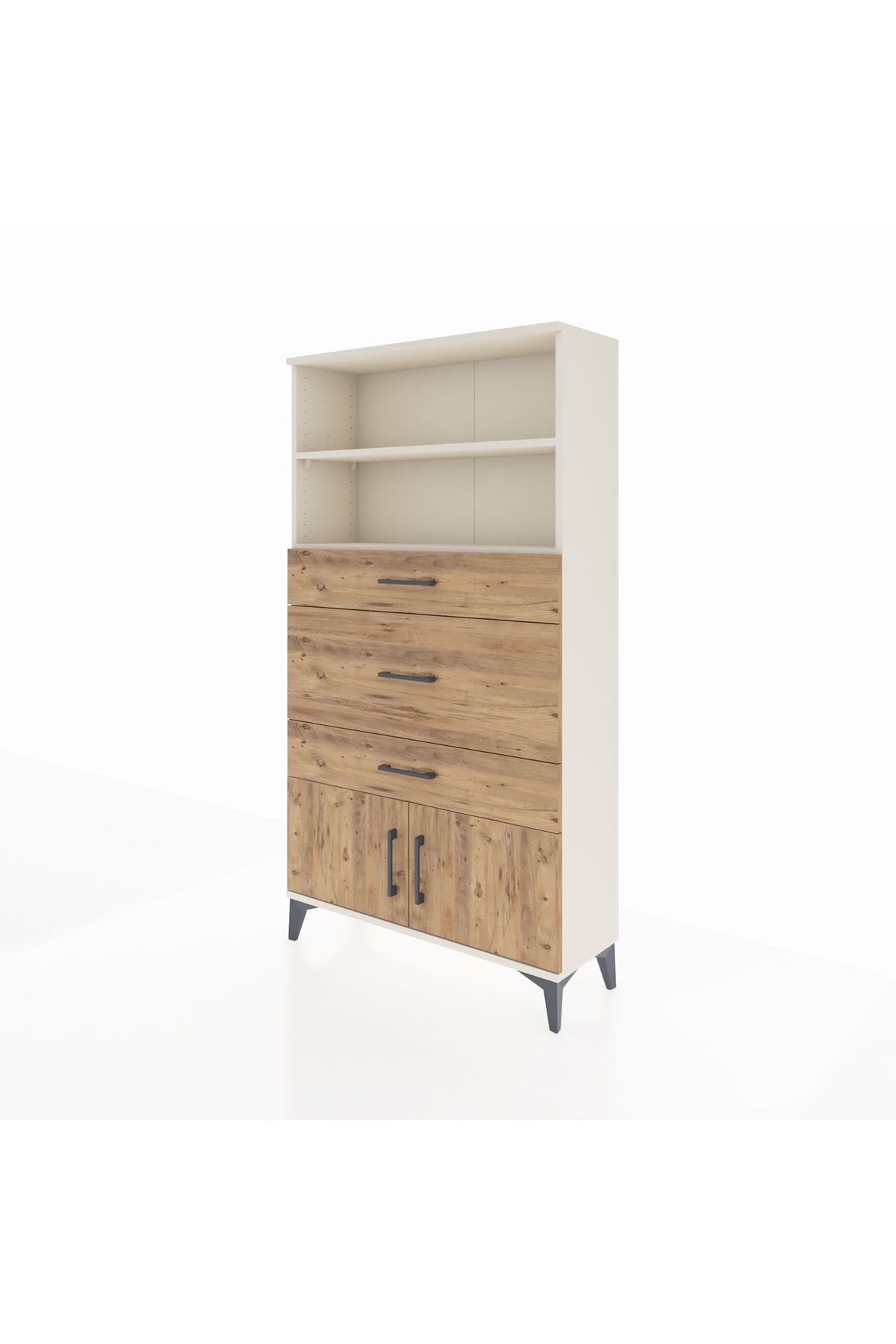 Arges Dolap 2 Raflı 3 Çekmeceli 2 Kapaklı 88x30x163 Aytaşı-Çam