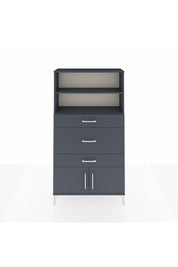 Arges Dolap 2 Raflı 3 Çekmeceli 2 Kapaklı 88x30x163 Antrasit-Antrasit