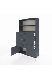 Arges Dolap 2 Raflı 3 Çekmeceli 2 Kapaklı 88x30x163 Antrasit-Antrasit