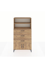 Arges Dolap 2 Raflı 3 Çekmeceli 2 Kapaklı 88x30x163 Çam-Çam