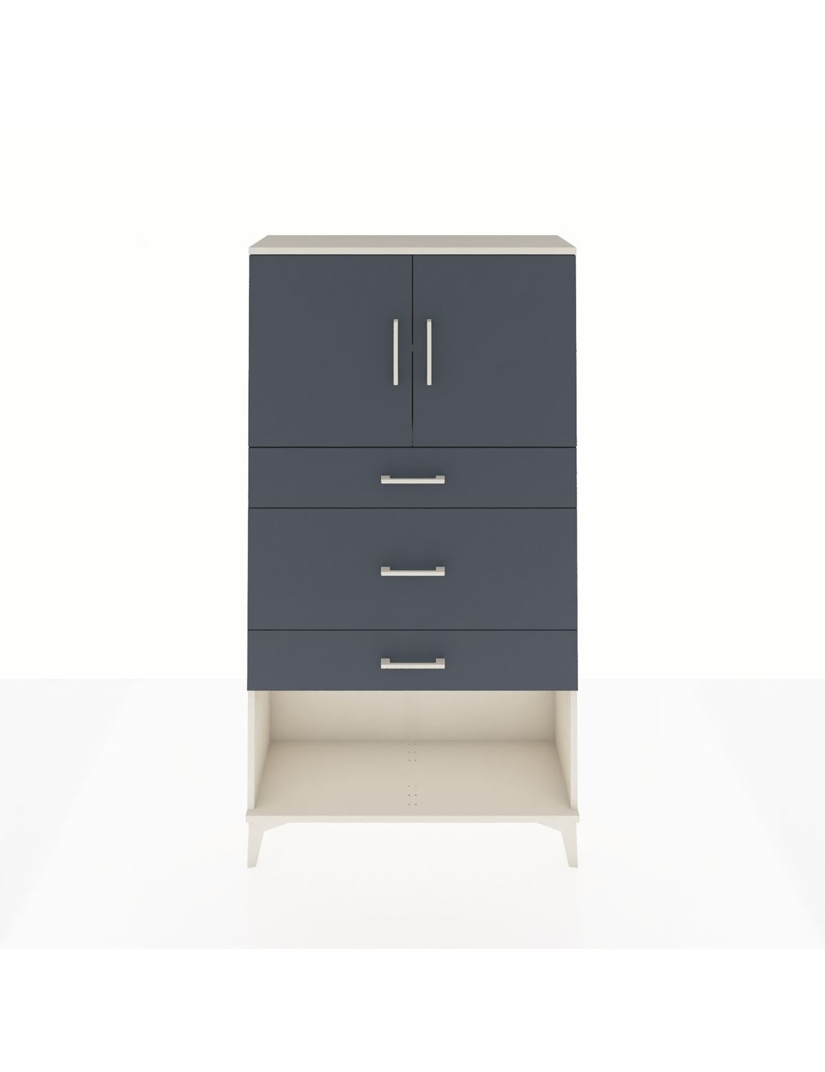 Arges Dolap 2 Raflı 3 Çekmeceli 2 Kapaklı 88x30x163 Aytaşı-Antrasit