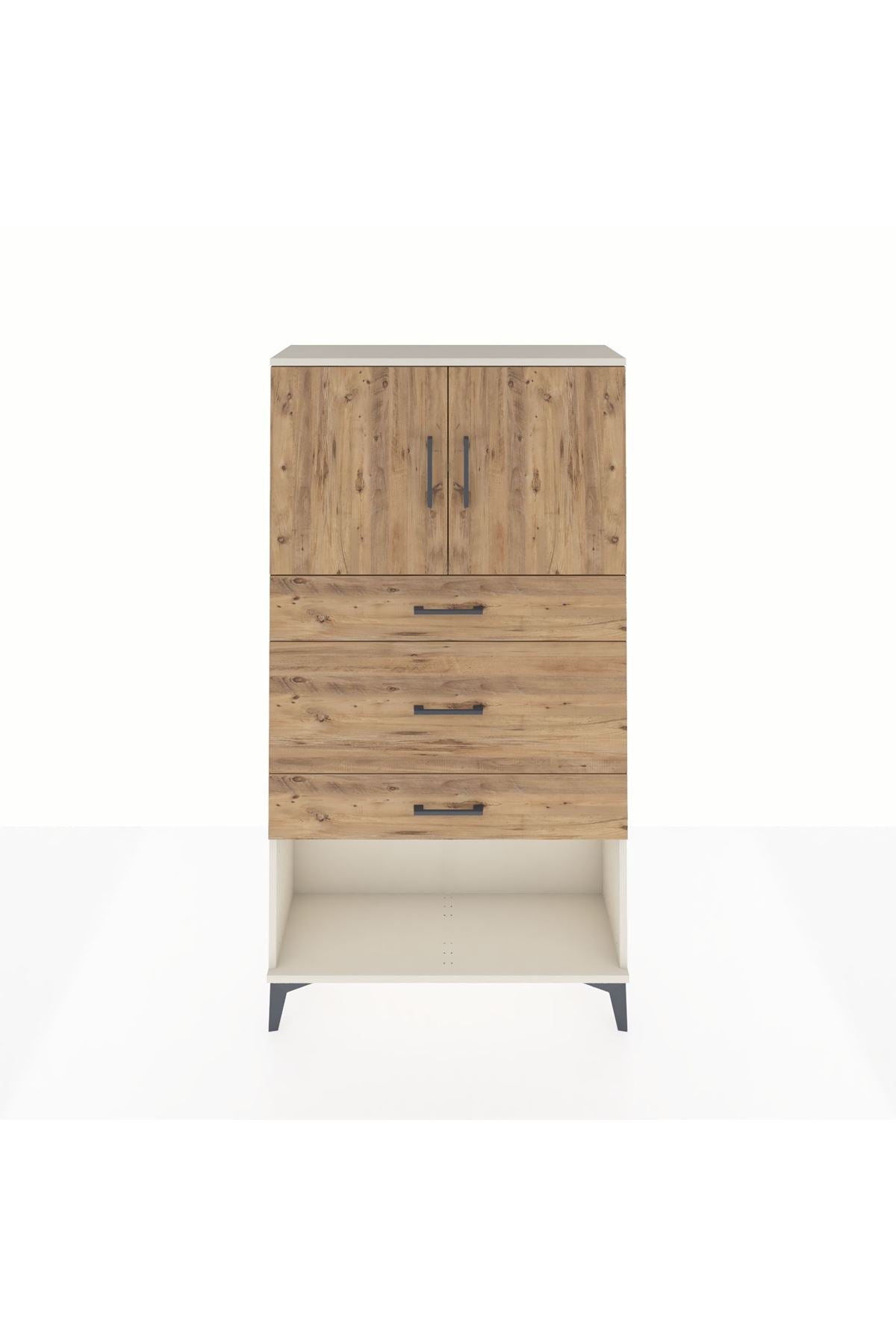 Arges Dolap 2 Raflı 3 Çekmeceli 2 Kapaklı 88x30x163 Aytaşı-Çam