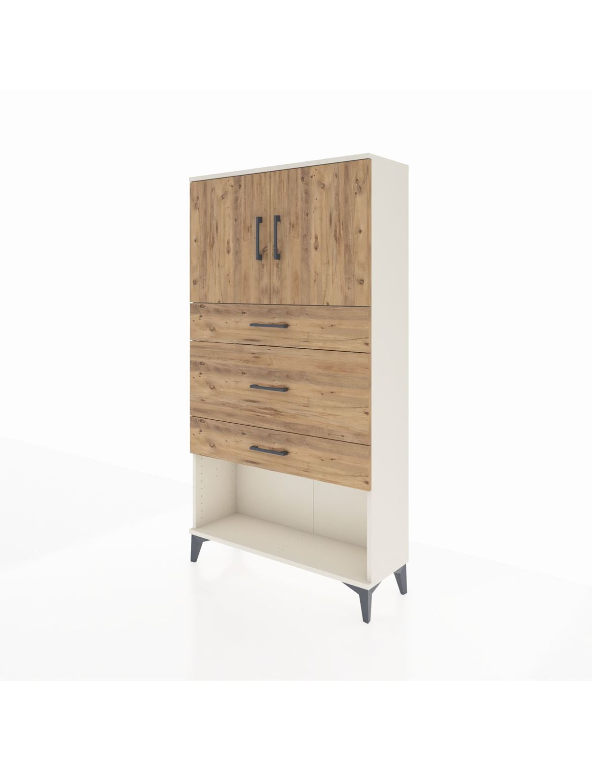 Arges Dolap 2 Raflı 3 Çekmeceli 2 Kapaklı 88x30x163 - S21M135V3A