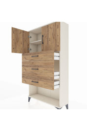 Arges Dolap 2 Raflı 3 Çekmeceli 2 Kapaklı 88x30x163 Aytaşı-Çam