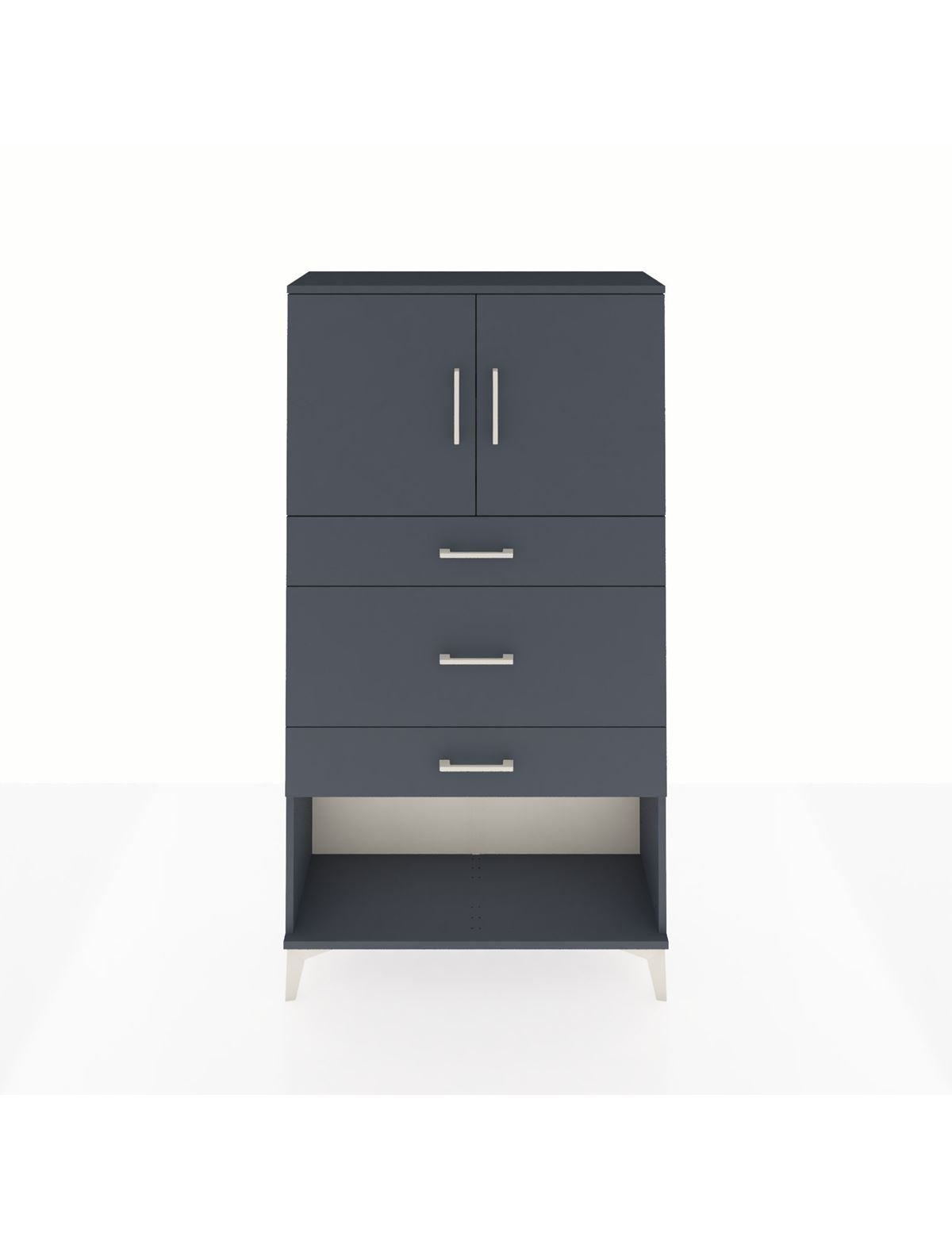 Arges Dolap 2 Raflı 3 Çekmeceli 2 Kapaklı 88x30x163 Antrasit-Antrasit