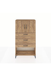 Arges Dolap 2 Raflı 3 Çekmeceli 2 Kapaklı 88x30x163 Çam-Çam