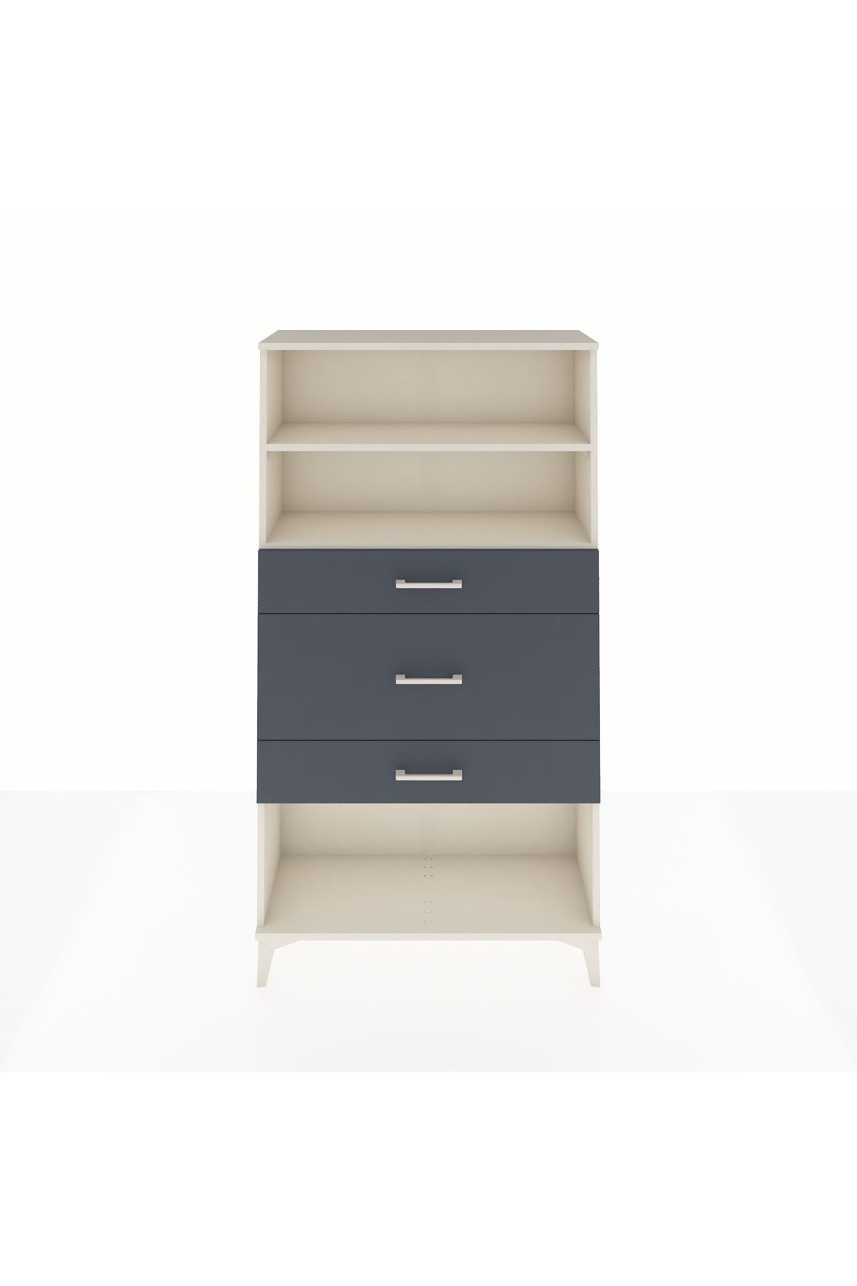 Arges Dolap 2 Raflı 3 Çekmeceli 88x30x163 Aytaşı-Antrasit