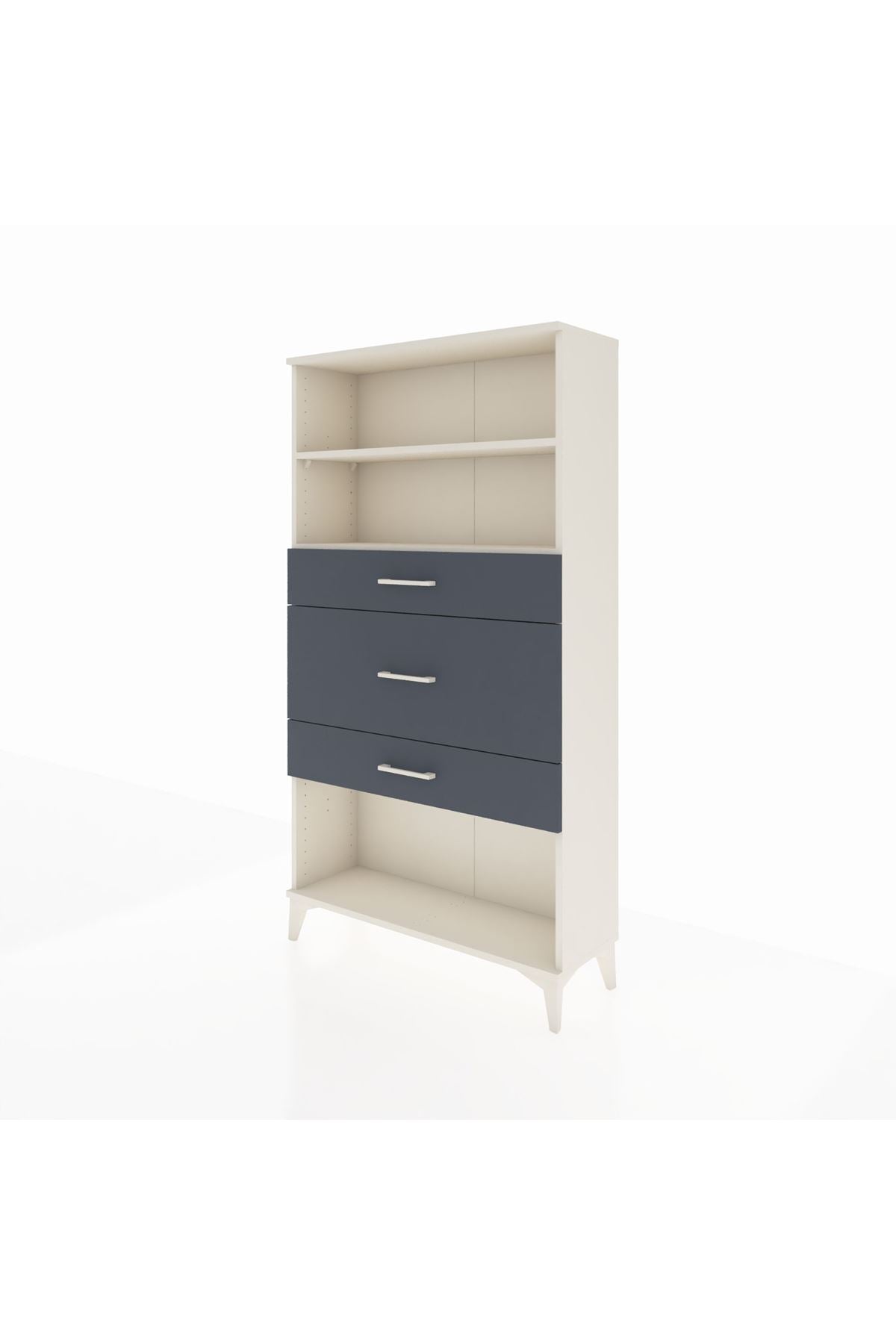 Arges Dolap 2 Raflı 3 Çekmeceli 88x30x163 Aytaşı-Antrasit