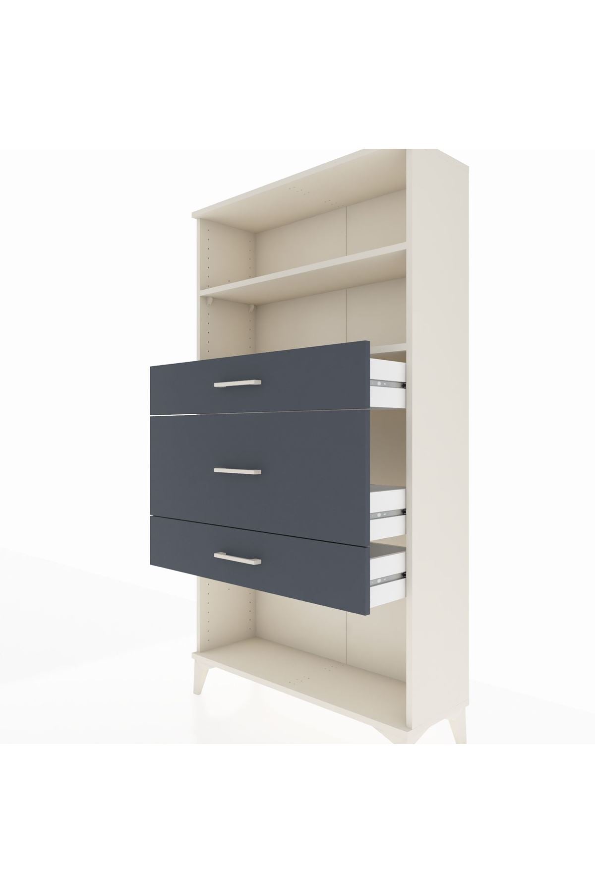 Arges Dolap 2 Raflı 3 Çekmeceli 88x30x163 Aytaşı-Antrasit