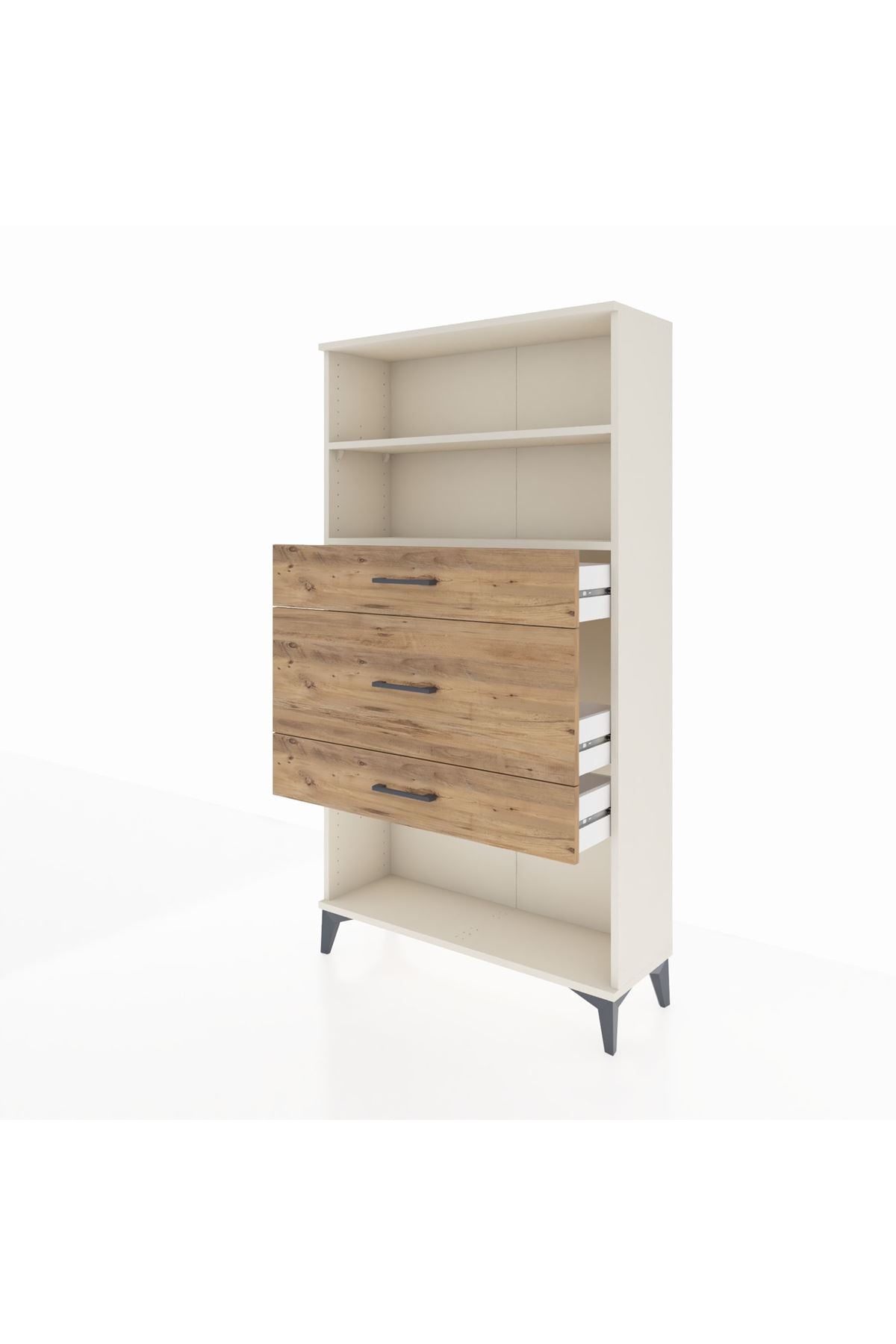 Arges Dolap 2 Raflı 3 Çekmeceli 88x30x163 Aytaşı-Çam