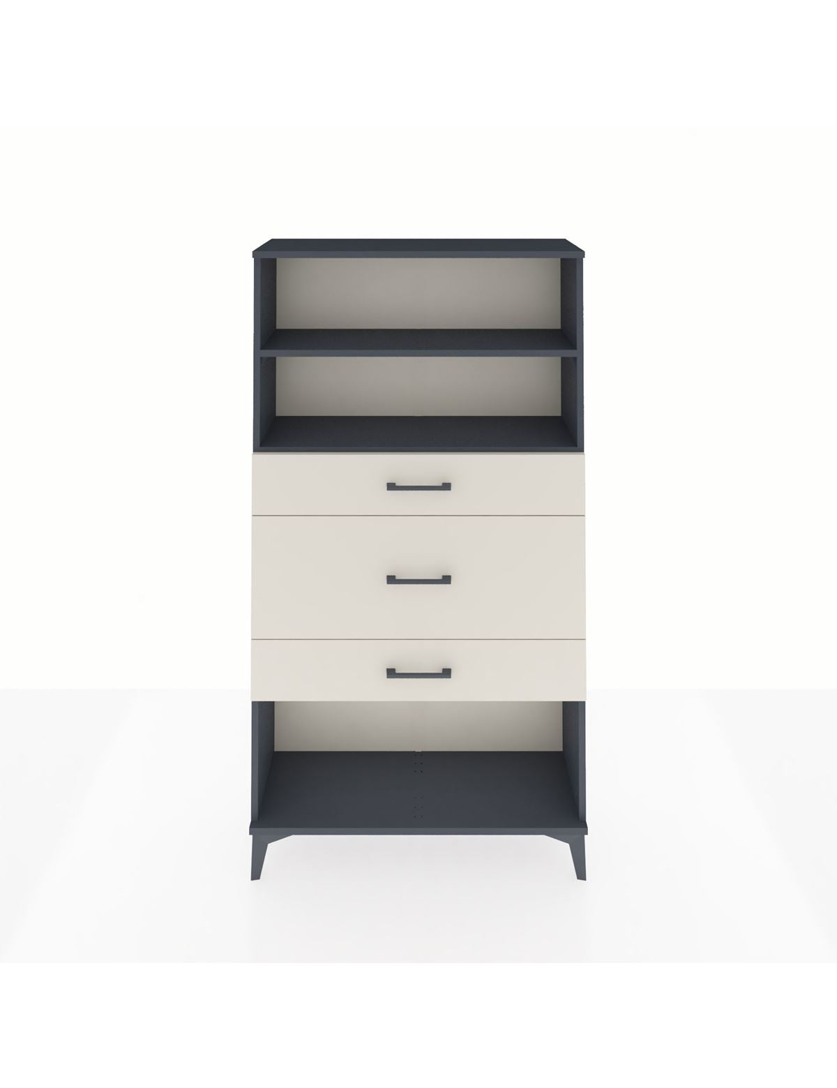 Arges Dolap 2 Raflı 3 Çekmeceli 88x30x163 Antrasit-Aytaşı