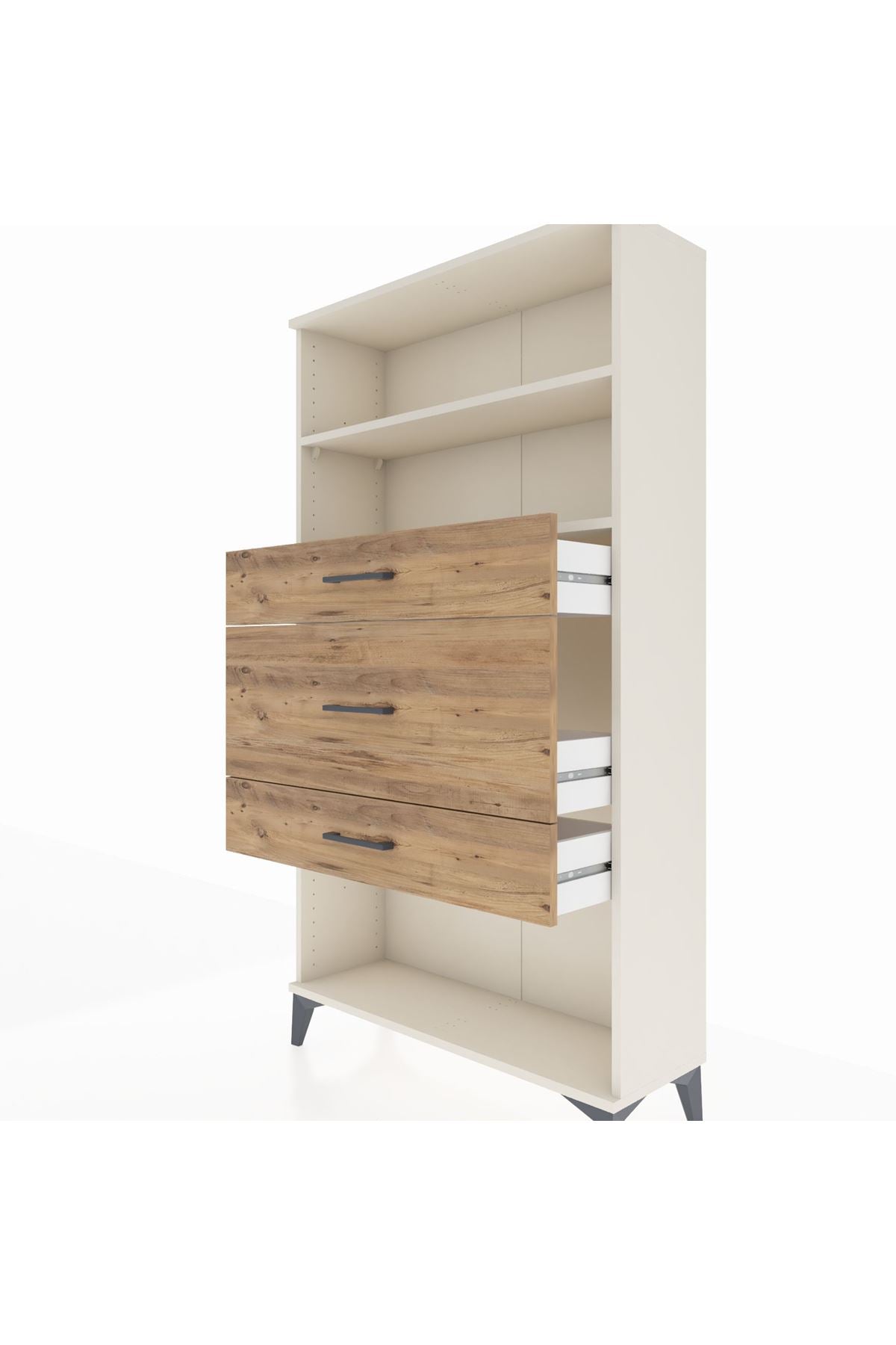 Arges Dolap 2 Raflı 3 Çekmeceli 88x30x163 Aytaşı-Çam