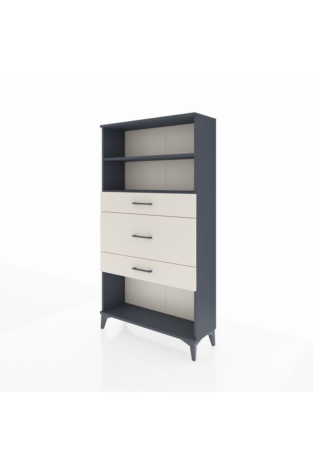 Arges Dolap 2 Raflı 3 Çekmeceli 88x30x163 Antrasit-Aytaşı