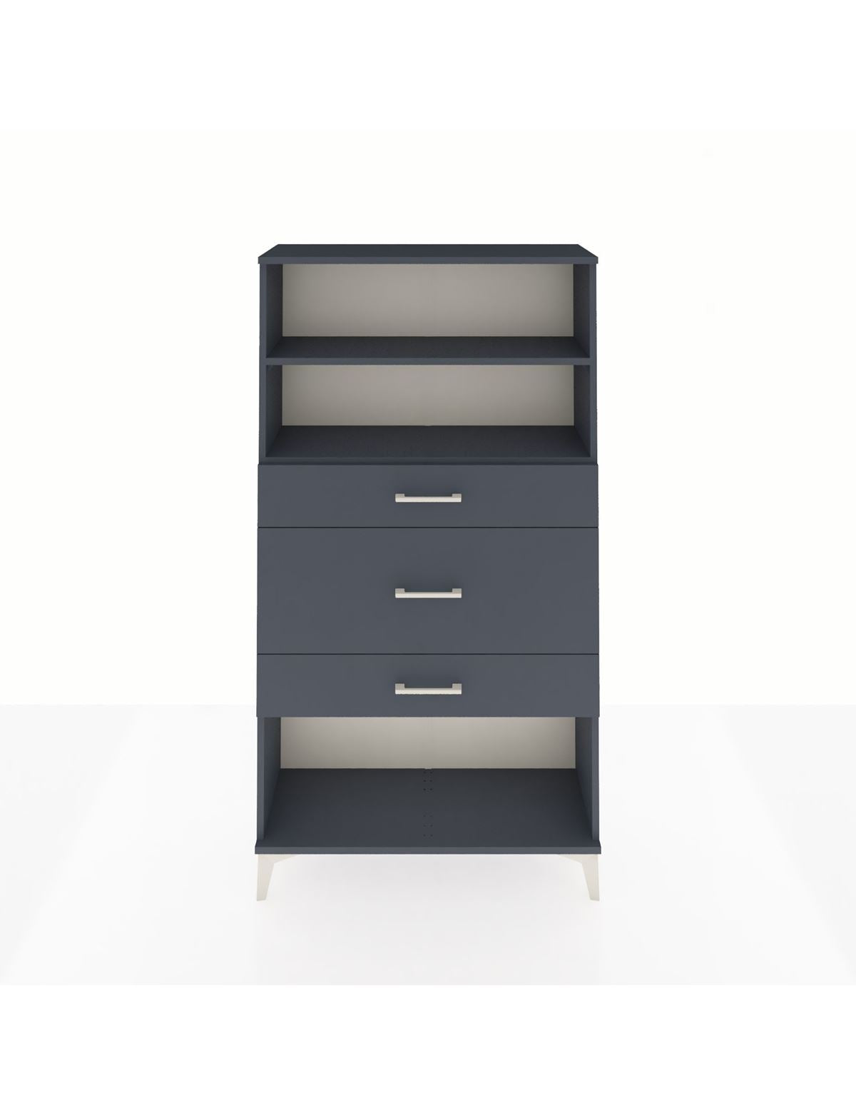 Arges Dolap 2 Raflı 3 Çekmeceli 88x30x163 Antrasit-Antrasit