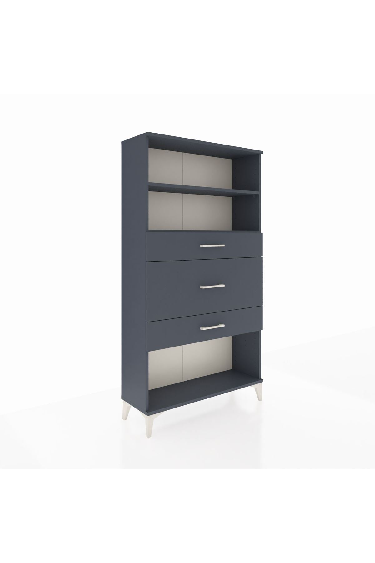 Arges Dolap 2 Raflı 3 Çekmeceli 88x30x163 Antrasit-Antrasit