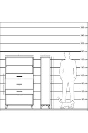 Arges Dolap 2 Raflı 3 Çekmeceli 88x30x163 Antrasit-Antrasit