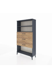 Arges Dolap 2 Raflı 3 Çekmeceli 88x30x163 Antrasit-Çam