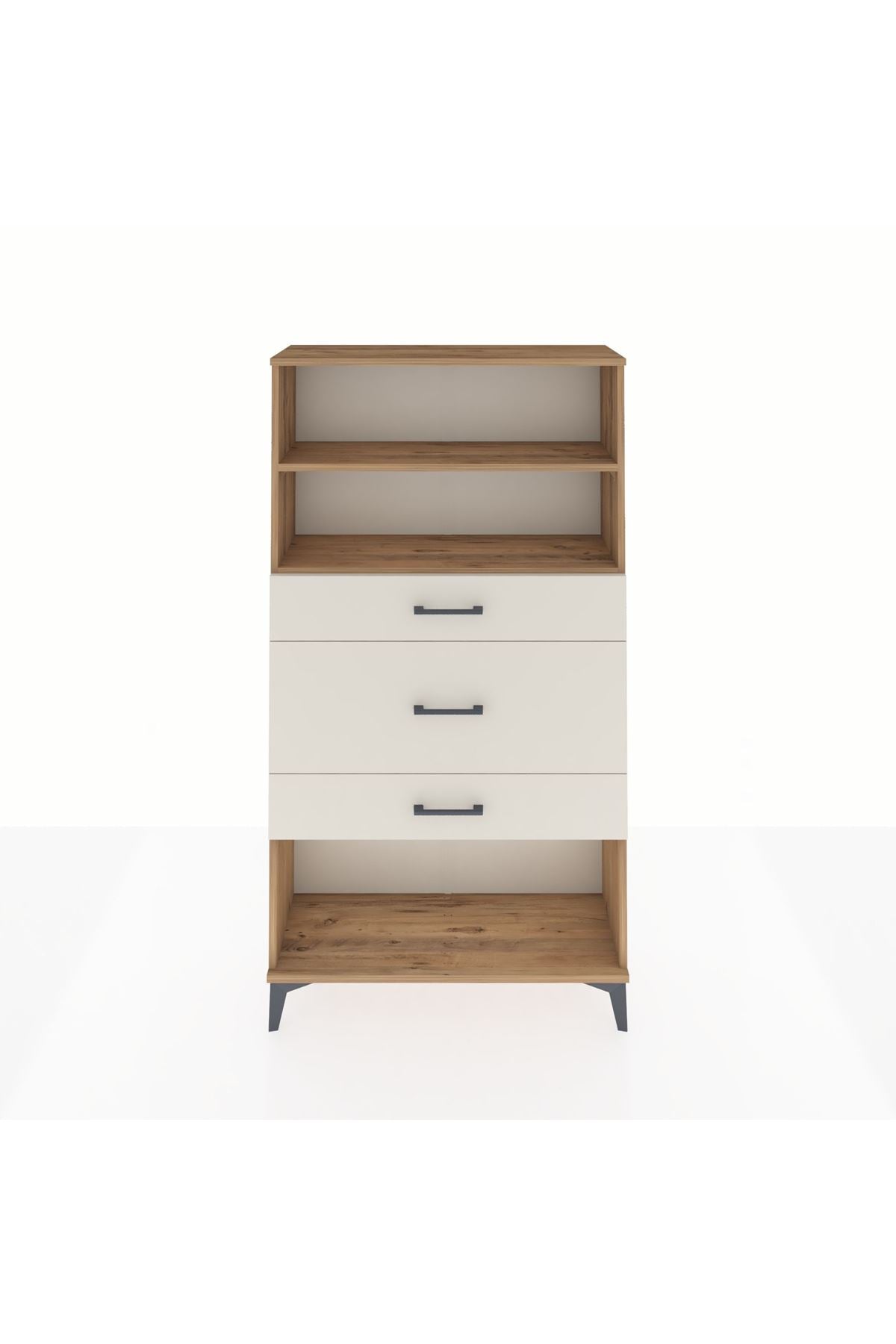 Arges Dolap 2 Raflı 3 Çekmeceli 88x30x163 Çam-Aytaşı