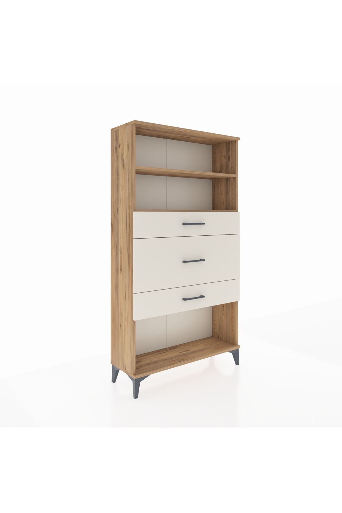 Arges Dolap 2 Raflı 3 Çekmeceli 88x30x163 Çam-Aytaşı