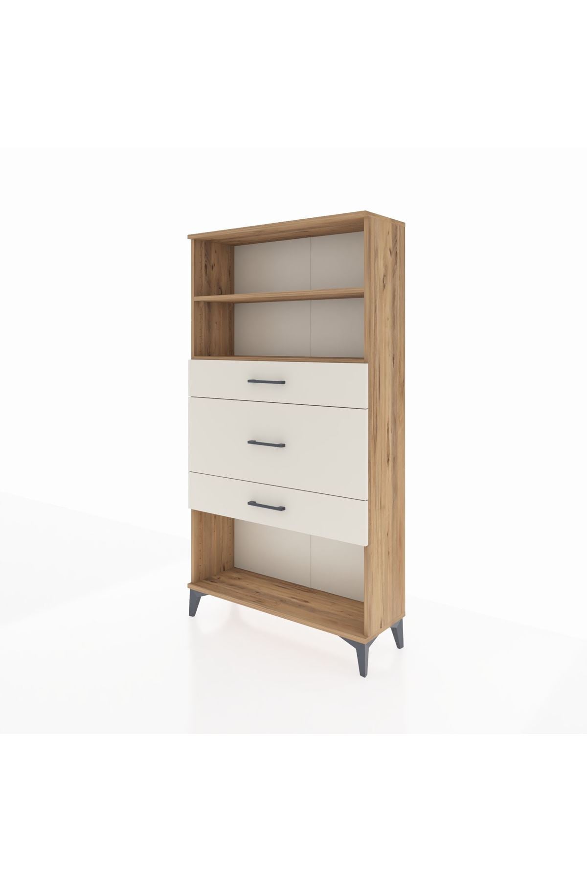 Arges Dolap 2 Raflı 3 Çekmeceli 88x30x163 Çam-Aytaşı