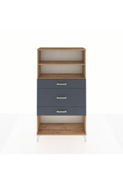 Arges Dolap 2 Raflı 3 Çekmeceli 88x30x163 Çam-Antrasit