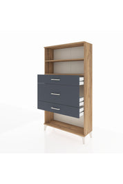 Arges Dolap 2 Raflı 3 Çekmeceli 88x30x163 Çam-Antrasit