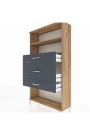 Arges Dolap 2 Raflı 3 Çekmeceli 88x30x163 Çam-Antrasit