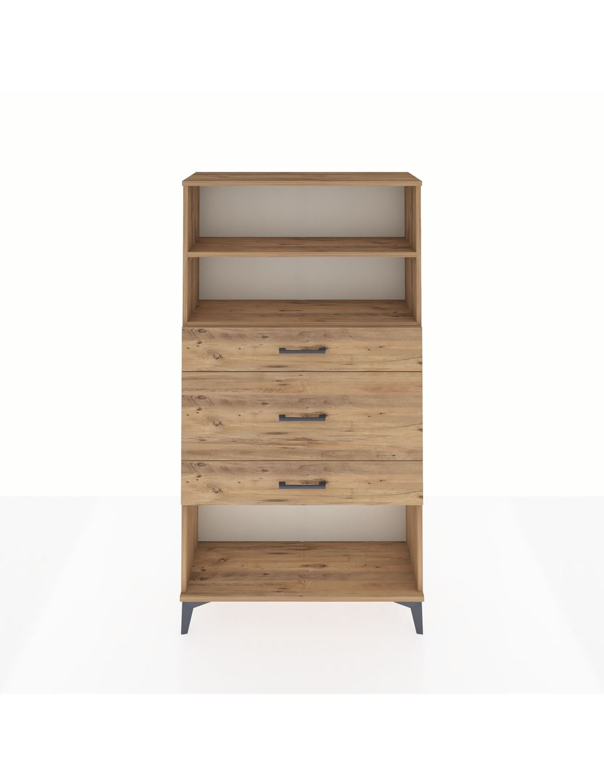 Arges Dolap 2 Raflı 3 Çekmeceli 88x30x163 Çam-Çam