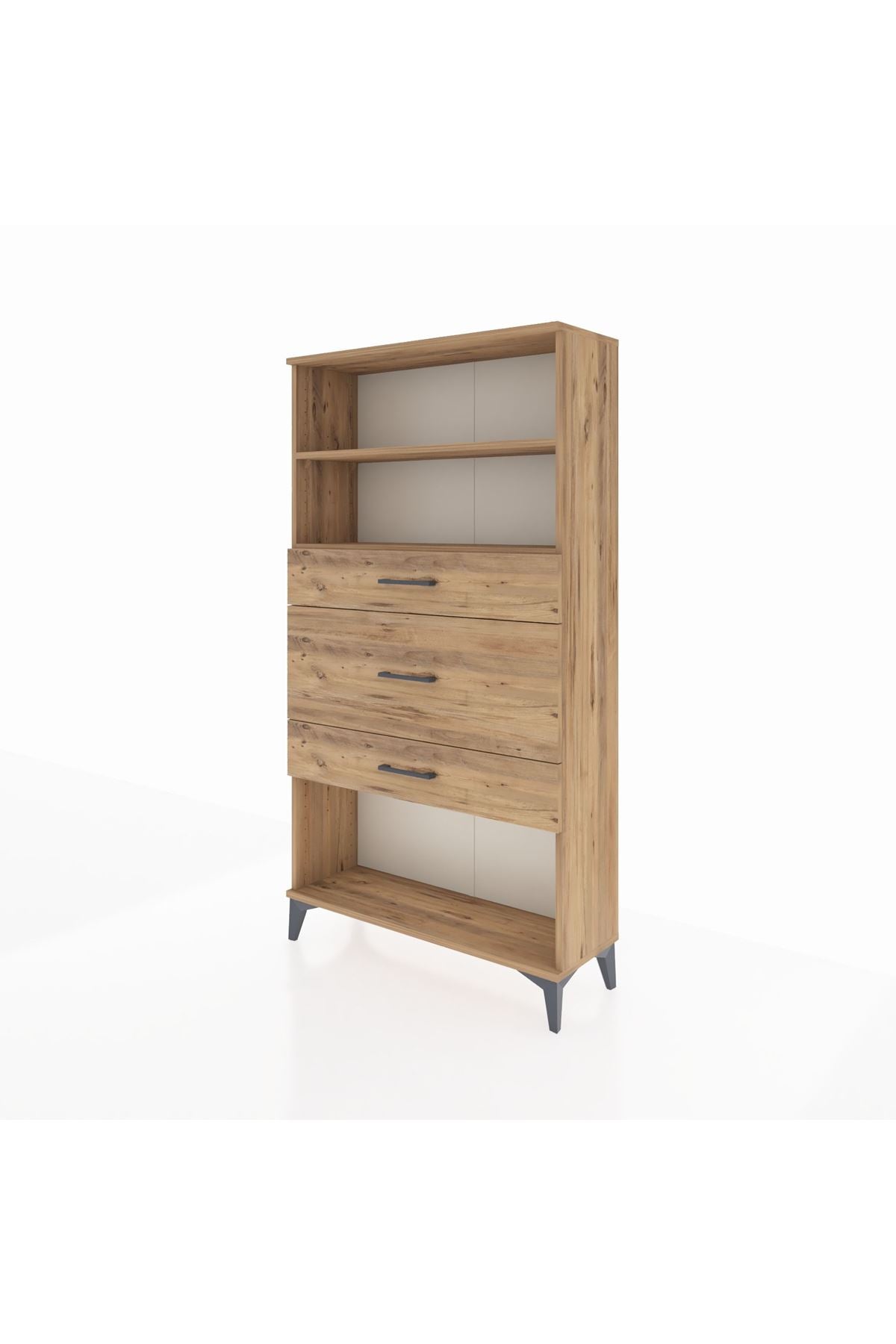 Arges Dolap 2 Raflı 3 Çekmeceli 88x30x163 Çam-Çam