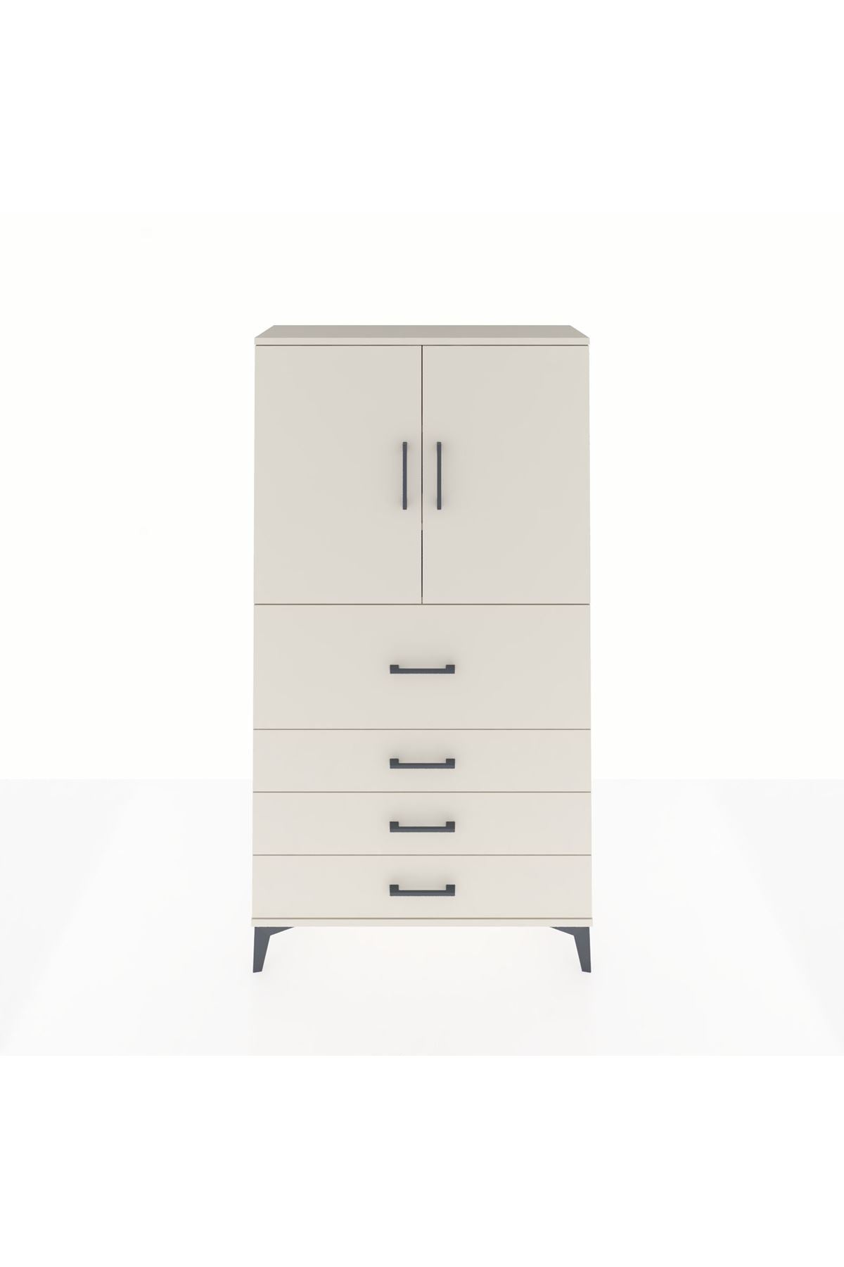 Arges Dolap 3 Raflı 4 Çekmeceli 2 Kapaklı 88x30x163 Aytaşı-Aytaşı