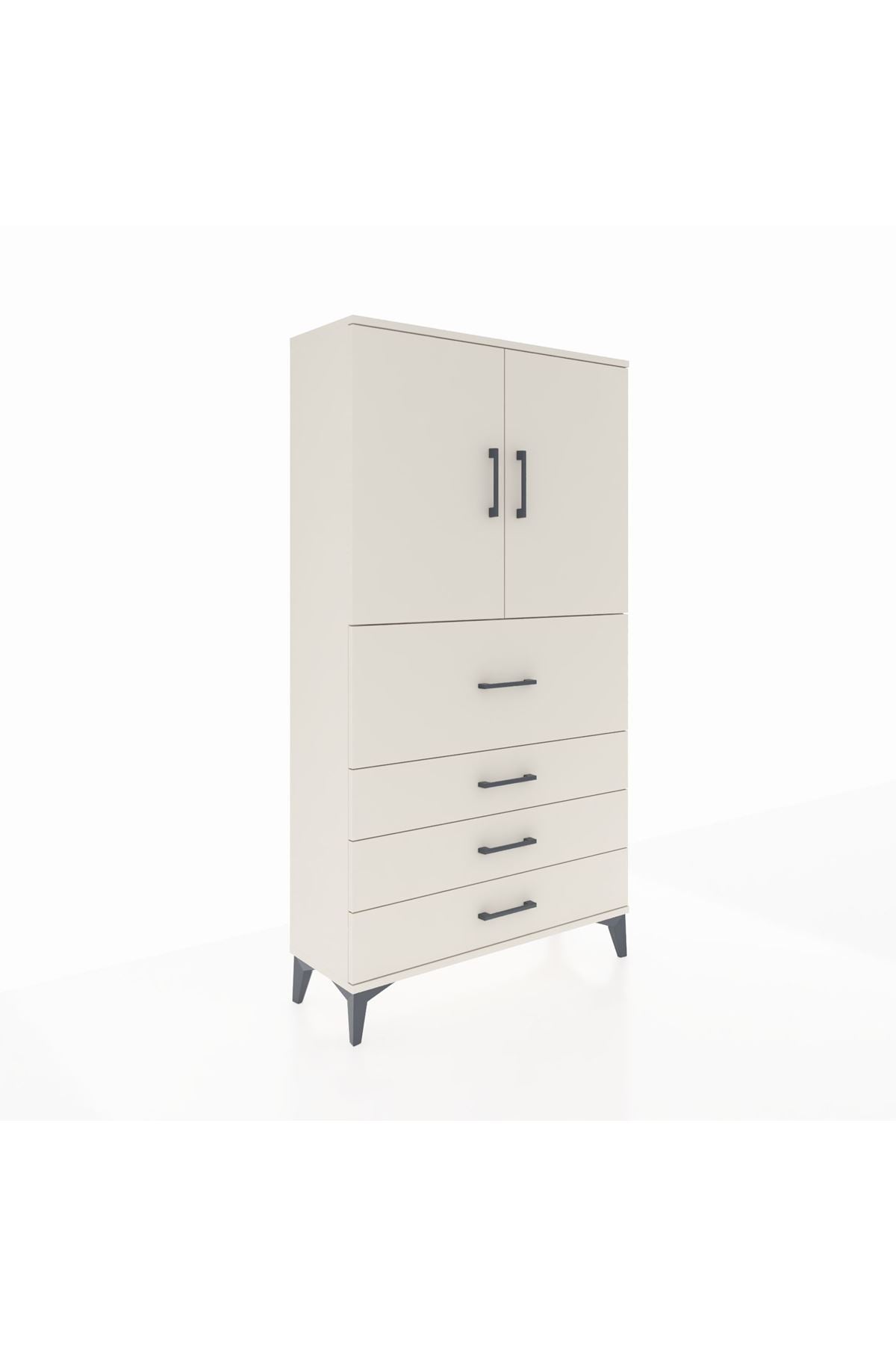 Arges Dolap 3 Raflı 4 Çekmeceli 2 Kapaklı 88x30x163 Aytaşı-Aytaşı