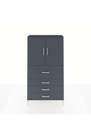 Arges Dolap 3 Raflı 4 Çekmeceli 2 Kapaklı 88x30x163 Antrasit-Antrasit