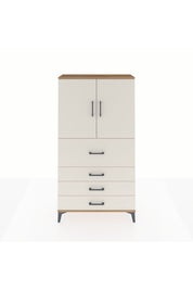 Arges Dolap 3 Raflı 4 Çekmeceli 2 Kapaklı 88x30x163 Çam-Aytaşı