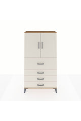 Arges Dolap 3 Raflı 4 Çekmeceli 2 Kapaklı 88x30x163