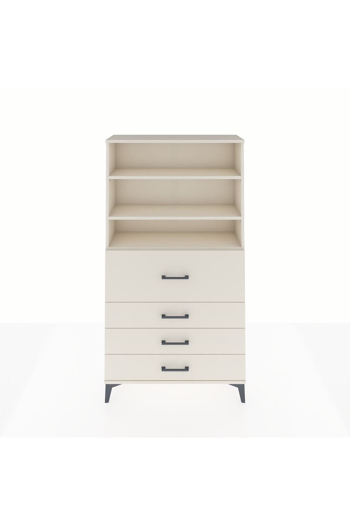 Arges Dolap 3 Raflı 4 Çekmeceli 88x30x163 Aytaşı-Aytaşı