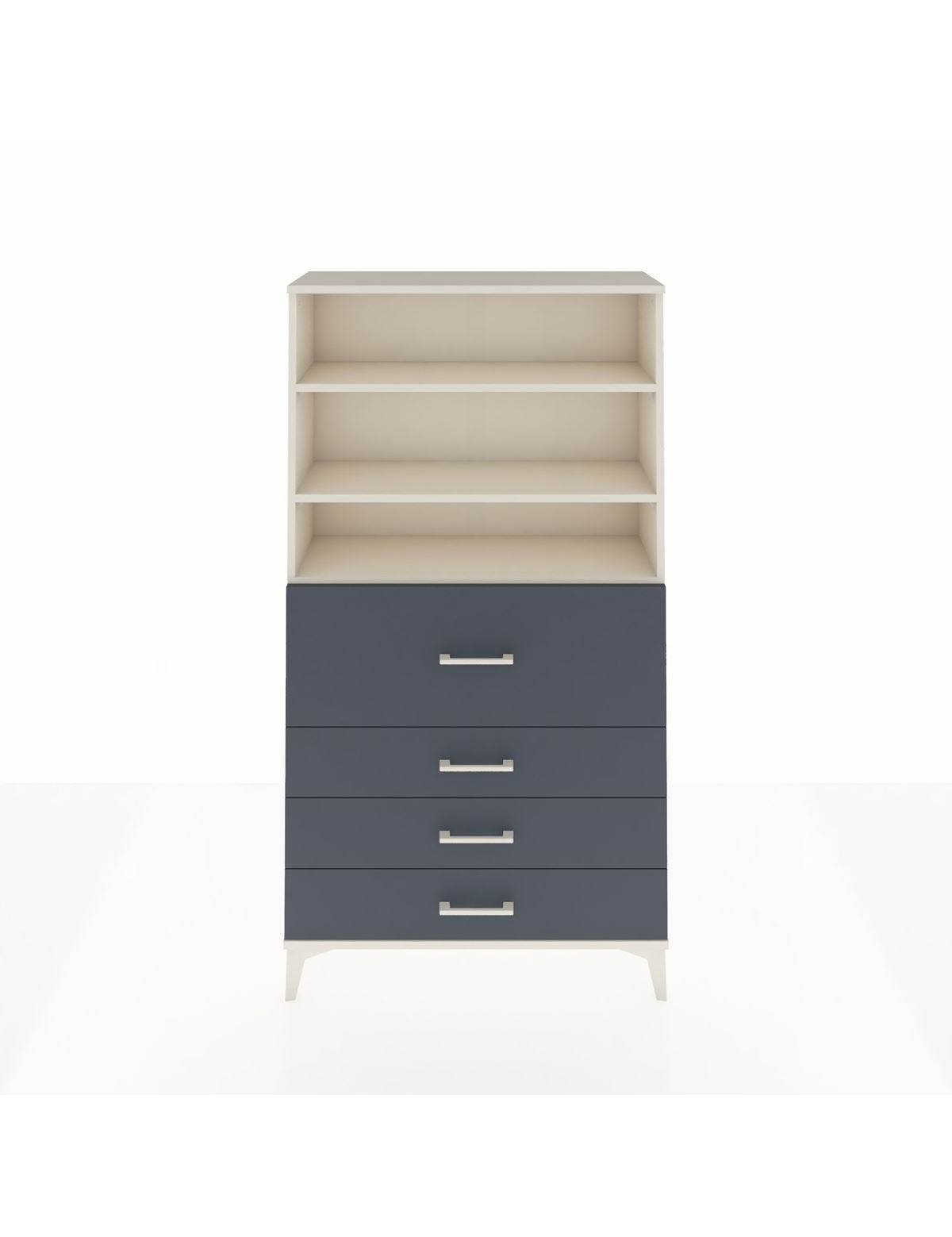 Arges Dolap 3 Raflı 4 Çekmeceli 88x30x163 Aytaşı-Antrasit