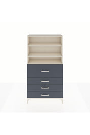 Arges Dolap 3 Raflı 4 Çekmeceli 88x30x163 Aytaşı-Antrasit