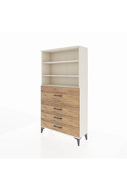 Arges Dolap 3 Raflı 4 Çekmeceli 88x30x163 Aytaşı-Çam