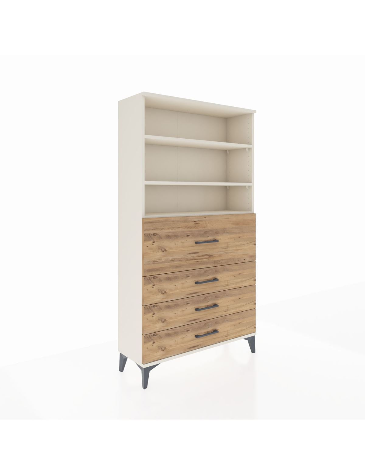 Arges Dolap 3 Raflı 4 Çekmeceli 88x30x163 Aytaşı-Çam