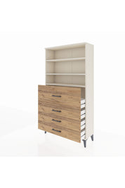 Arges Dolap 3 Raflı 4 Çekmeceli 88x30x163 Aytaşı-Çam