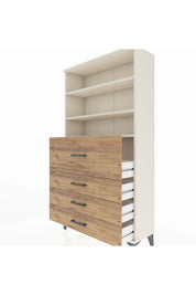 Arges Dolap 3 Raflı 4 Çekmeceli 88x30x163 Aytaşı-Çam