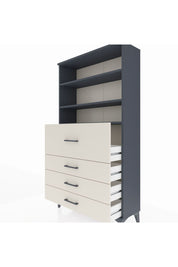 Arges Dolap 3 Raflı 4 Çekmeceli 88x30x163 Antrasit-Aytaşı