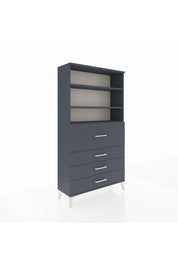 Arges Dolap 3 Raflı 4 Çekmeceli 88x30x163 Antrasit-Antrasit