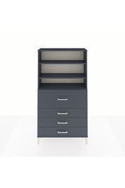 Arges Dolap 3 Raflı 4 Çekmeceli 88x30x163 Antrasit-Antrasit