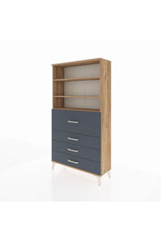 Arges Dolap 3 Raflı 4 Çekmeceli 88x30x163 Çam-Antrasit