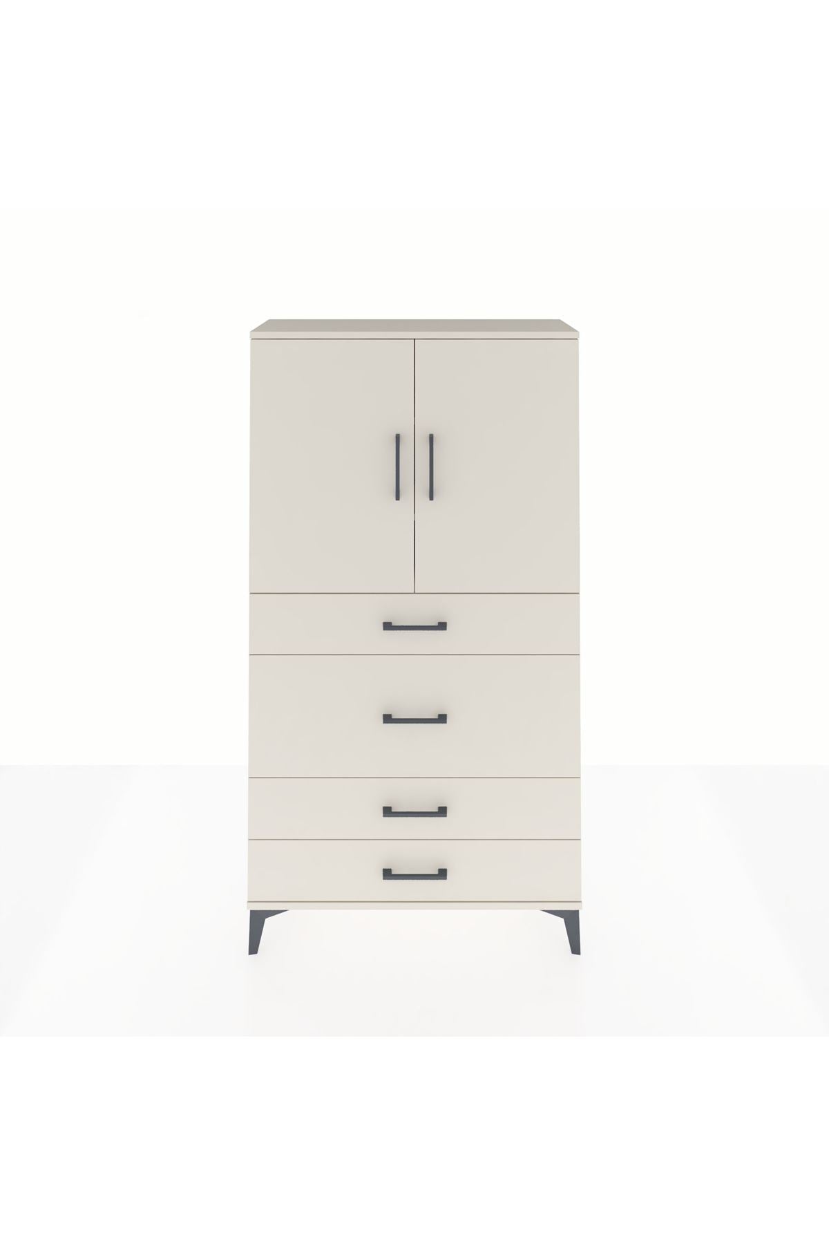 Arges Dolap 3 Raflı 4 Çekmeceli 2 Kapaklı 88x30x163 Aytaşı-Aytaşı