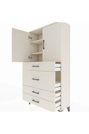 Arges Dolap 3 Raflı 4 Çekmeceli 2 Kapaklı 88x30x163 Aytaşı-Aytaşı