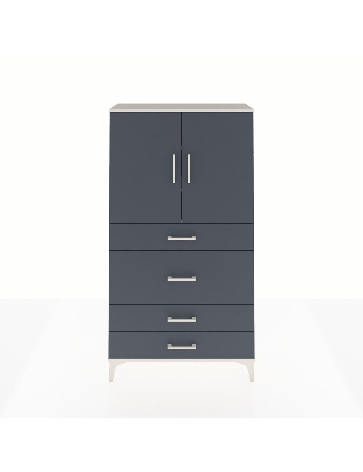 Arges Dolap 3 Raflı 4 Çekmeceli 2 Kapaklı 88x30x163 Aytaşı-Antrasit